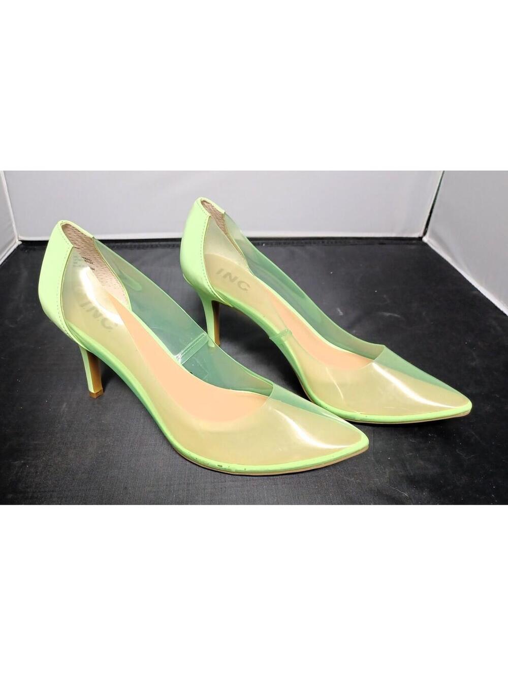 I.N.C International Concept Zitah Pointed Toe Pumps, Clear/Lime green, Womens 9M